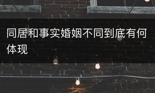 同居和事实婚姻不同到底有何体现