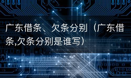 广东借条、欠条分别（广东借条,欠条分别是谁写）