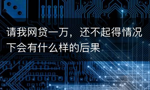 请我网贷一万，还不起得情况下会有什么样的后果