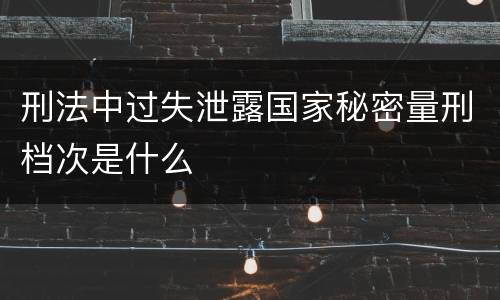 刑法中过失泄露国家秘密量刑档次是什么