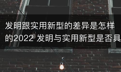 发明跟实用新型的差异是怎样的2022 发明与实用新型是否具有实用性