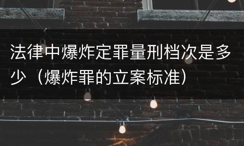 法律中爆炸定罪量刑档次是多少（爆炸罪的立案标准）