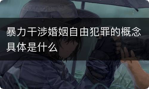 暴力干涉婚姻自由犯罪的概念具体是什么