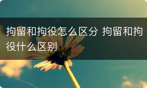 拘留和拘役怎么区分 拘留和拘役什么区别