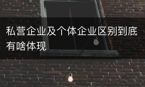 私营企业及个体企业区别到底有啥体现