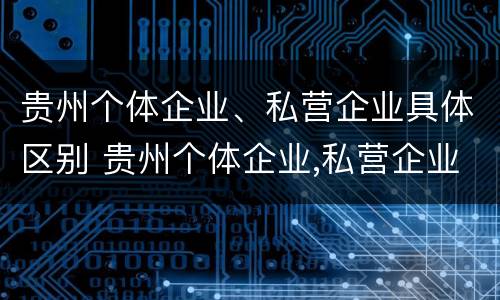 贵州个体企业、私营企业具体区别 贵州个体企业,私营企业具体区别是什么