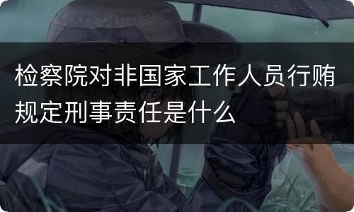 检察院对非国家工作人员行贿规定刑事责任是什么