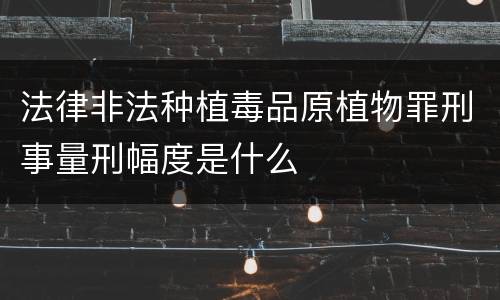 法律非法种植毒品原植物罪刑事量刑幅度是什么