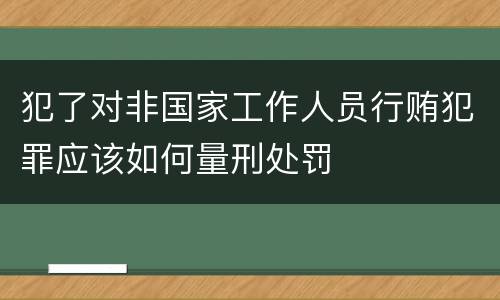 犯了对非国家工作人员行贿犯罪应该如何量刑处罚