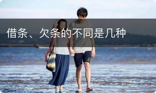 借条、欠条的不同是几种