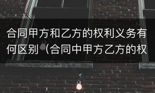 合同甲方和乙方的权利义务有何区别（合同中甲方乙方的权利和义务）