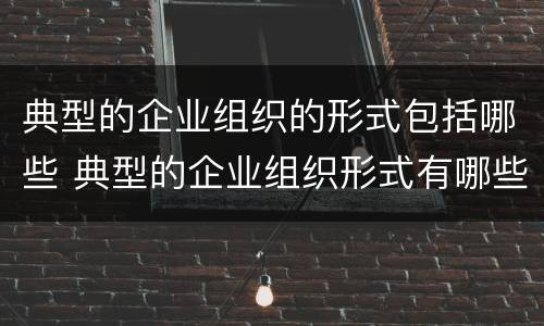 典型的企业组织的形式包括哪些 典型的企业组织形式有哪些