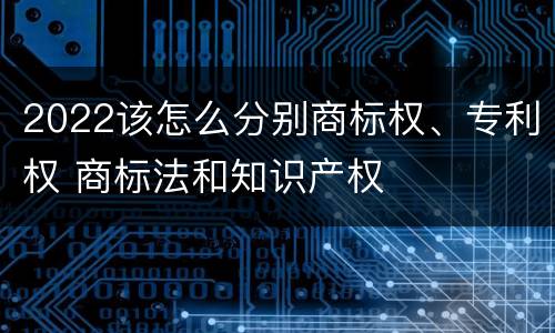 2022该怎么分别商标权、专利权 商标法和知识产权