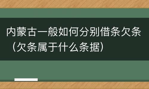 内蒙古一般如何分别借条欠条（欠条属于什么条据）
