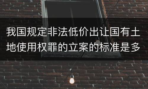我国规定非法低价出让国有土地使用权罪的立案的标准是多少