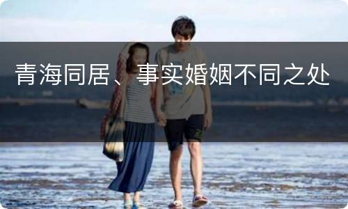 青海同居、事实婚姻不同之处
