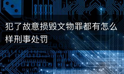 犯了故意损毁文物罪都有怎么样刑事处罚