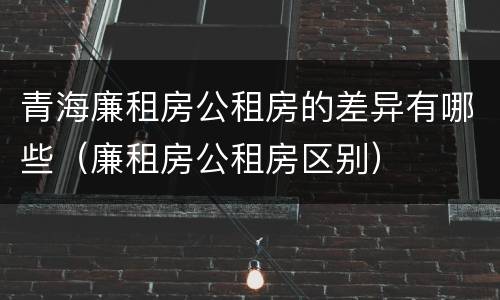 青海廉租房公租房的差异有哪些（廉租房公租房区别）