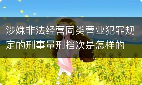 涉嫌非法经营同类营业犯罪规定的刑事量刑档次是怎样的