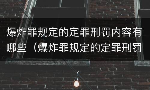 爆炸罪规定的定罪刑罚内容有哪些（爆炸罪规定的定罪刑罚内容有哪些要求）
