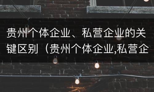 贵州个体企业、私营企业的关键区别（贵州个体企业,私营企业的关键区别在于）