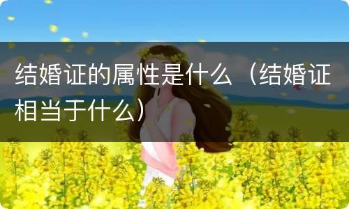 结婚证的属性是什么（结婚证相当于什么）