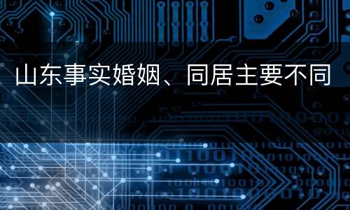 山东事实婚姻、同居主要不同