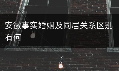 安徽事实婚姻及同居关系区别有何