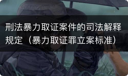 刑法暴力取证案件的司法解释规定（暴力取证罪立案标准）