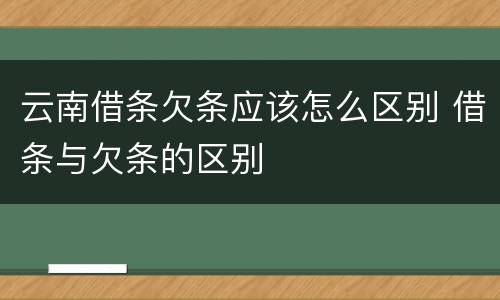 云南借条欠条应该怎么区别 借条与欠条的区别