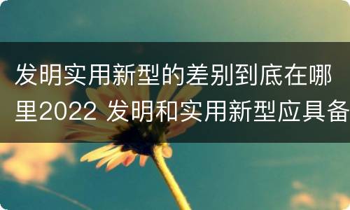 发明实用新型的差别到底在哪里2022 发明和实用新型应具备的条件