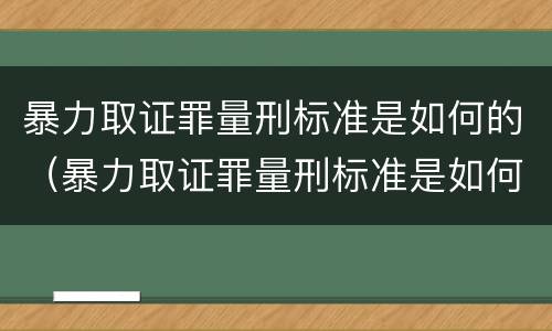 暴力取证罪量刑标准是如何的（暴力取证罪量刑标准是如何的呢）