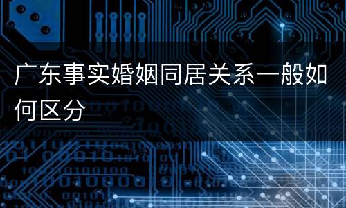 广东事实婚姻同居关系一般如何区分
