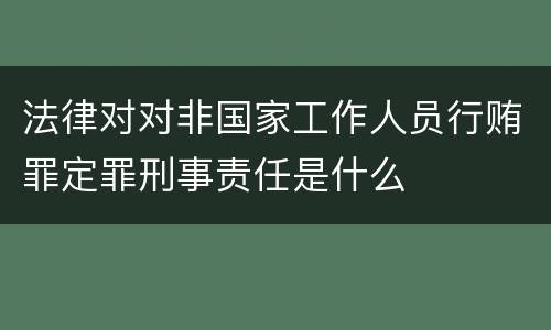 法律对对非国家工作人员行贿罪定罪刑事责任是什么