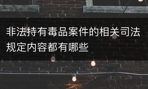 非法持有毒品案件的相关司法规定内容都有哪些