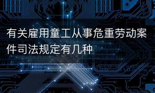 有关雇用童工从事危重劳动案件司法规定有几种