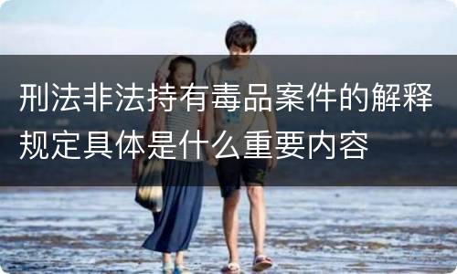 刑法非法持有毒品案件的解释规定具体是什么重要内容