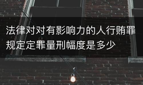 法律对对有影响力的人行贿罪规定定罪量刑幅度是多少