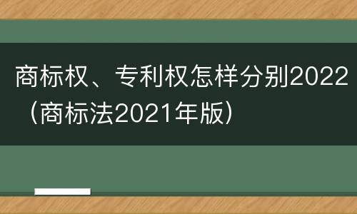 商标权、专利权怎样分别2022（商标法2021年版）