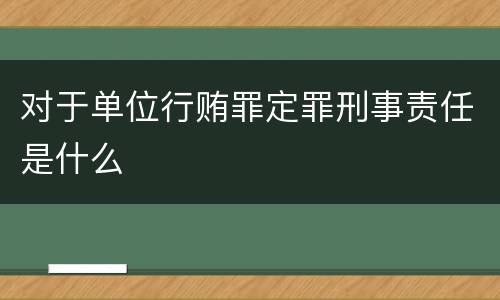 对于单位行贿罪定罪刑事责任是什么