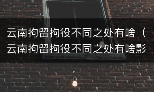 云南拘留拘役不同之处有啥（云南拘留拘役不同之处有啥影响）