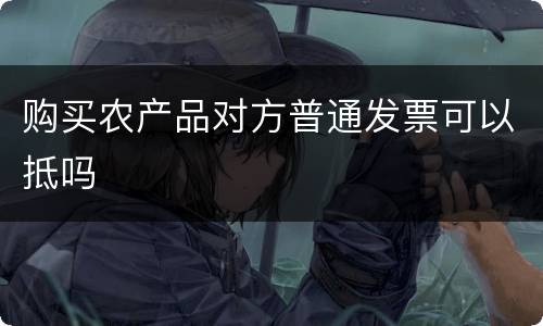 购买农产品对方普通发票可以抵吗