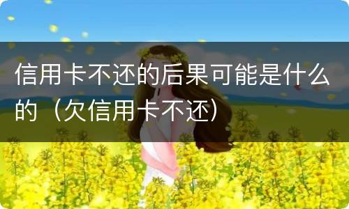信用卡不还的后果可能是什么的（欠信用卡不还）