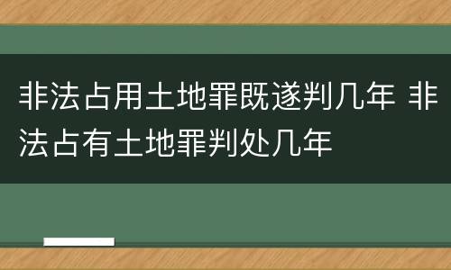 非法占用土地罪既遂判几年 非法占有土地罪判处几年