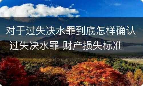对于过失决水罪到底怎样确认 过失决水罪 财产损失标准