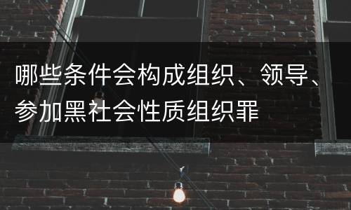 哪些条件会构成组织、领导、参加黑社会性质组织罪