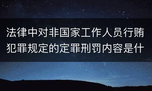 法律中对非国家工作人员行贿犯罪规定的定罪刑罚内容是什么