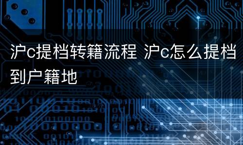 沪c提档转籍流程 沪c怎么提档到户籍地