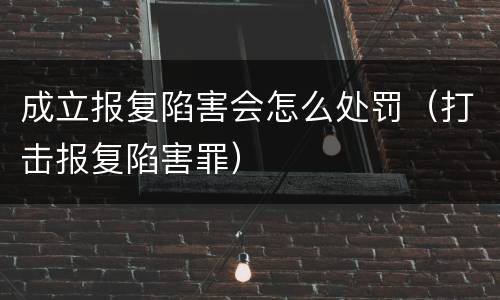 成立报复陷害会怎么处罚（打击报复陷害罪）