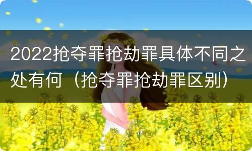 2022抢夺罪抢劫罪具体不同之处有何（抢夺罪抢劫罪区别）